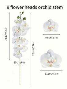 5 piezas de 27 pulgadas Ramas de flores artificiales de Phalaenopsis, para decoración del hogar, oficina, boda, escuela, dormitorio, plantas artificiales, diseño de escenarios, decoración de habitaciones, decoraciones de fiestas y días festivos, decoraciones navideñas, decoraciones de Año Nuevo, accesorios de decoración para dormitorio