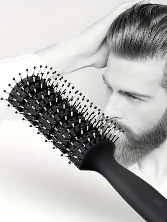 1pc Men's Plastic Hair Comb, Barber Shop Pompadour Hairstyle Comb, Volumizing Root Styling Comb