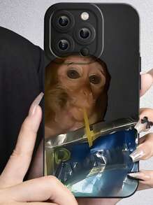Monkey Painted Anti-Drop Phone Case Suitable For IPhone 14 Pro Max, 13 Pro, 11 Pro, 12, XR, XS Cartoon Painted Shockproof Phone Case - Multicolor - View 5
