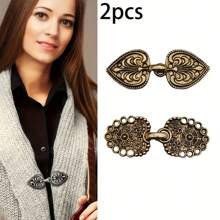 1/2/3/4 件套女士优雅复古毛衣夹套装 - 银色金属胸针，配有开衫和连衣裙扣、围巾扣、披肩别针和领夹，适用于连衣裙和针织配饰 - 彩色 - 查看 24