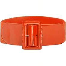 Women's Stretchy Belt 1950s 3 Inch Wide Elastic Belts - Orange - View 1