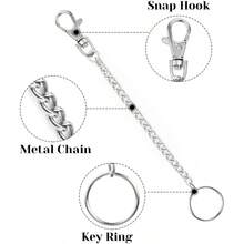 2Pcs Chain Belt Set, Wallet Chain, Pants Chain, Pocket Chain With Keyring For Pants Belt Jeans Wallets And Keys(16u201D  20u201D)