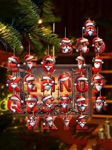 1pc Christmas 26 Alphabet Hanging Decorations - 2D Acrylic Alphabet Tree Hanging Christmas Decorations For Home & Office,Perfect For Holiday Parties & Gifts,Christmas Decrations(Please Remove The Film And Use It,Rope Color Random.)