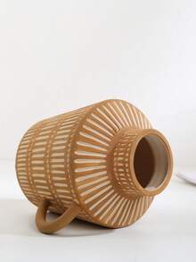 Set de 3 jarrones cerámicos bohemios, adecuados para sala de estar y dormitorio, jarrones para flores y plantas artificiales modernas de color amarillo, marrón y verde para decoración del hogar, decoración de oficina, vintage, rústico, estilo granja, regalo clásico