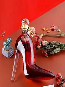 1 件 25.36 盎司/12.68 盎司透明高跟鞋形威士忌酒瓶带盖，高硼硅玻璃酒瓶，手工制作的优雅玻璃酒瓶，适用于葡萄酒、烈酒、波本威士忌、龙舌兰酒、伏特加酒、白兰地、父亲节礼物、家庭酒吧装饰 - 透明 - 查看 6