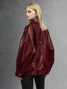 Chaqueta de moda de primavera y otoño de piel para mujer, estilo de chaqueta de motorista única con bolsillos