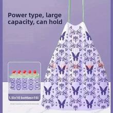 100pcs Tearless Drawstring Trash Bags, Economic Household Pack, Thick Portable Large Size Kitchen Plastic Bags With Lavender Fragrance, Lavender Scented Drawstring Garbage Bags, Large Thick Household, Portable Handle Kitchen & Dorm Mosquito Repellent Plastic Bags