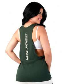 Work Fitness Kit 2 Women's Long Sleeve Tank Top Gym - 白色和綠色 - 查看 3