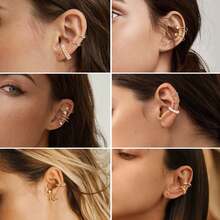 Ochais Non-Pierced Helix Ear Cuffs - Vàng - Xem 4