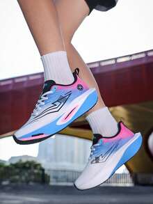 L.S.W.P 男士公路跑鞋,轻便休闲运动鞋 - 网眼材质,防滑耐用鞋底适合跑步、健身房训练 - 春季、夏季、秋季男女通用系带鞋 | 时尚运动设计 | 舒适的织物衬里 - 白藍 - 查看 9