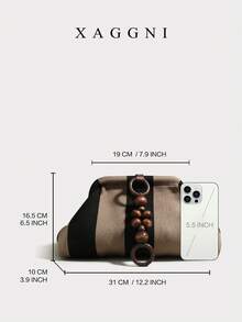 1个波西米亚风手拿包，大容量木珠装饰手提包，云朵包，褶皱包，适合女性、派对女孩、宴会、晚餐、日常通勤、时尚休闲、旅行 - 黑色 - 查看 5