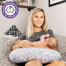 1 Multi-Function Adjustable C-Shaped Nursing Pillow With Removable Cover, Machine Washable Lightweight Support Pad, New Mom Gift, Taupe Leaves, Breastfeeding Nursing Essential, Firm Fiber Filling, Machine Washable - Màu be - Xem 4