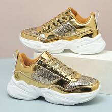 Women Wedge Sneakers - 金色 - 查看 2