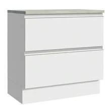 Mostrador 80cm 2 Cajones Blanco Glamy Madesa - Blanco - Ver 1