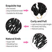 Butterfly Locs Crochet Hair - 22 Inch 1 Pack Pre-Twisted Distressed Crochet Braids Pre-Looped Synthetic Braiding Hair Extensions