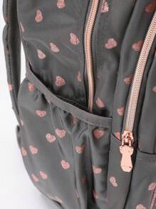 17-Inch Kids Backpack Set With Lunch Bag And Pencil Case, Lightweight School Bag Suitable For Teenagers, Girls And Boys, Heart-Shaped Glitter Large Capacity 3-In-1 Backpack, Insulated Lunch Bag, Pencil Case, Padded Shoulder Straps To Reduce Shoulder Pressure, Casual Backpack For Daily Use Or Travel