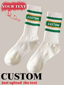 1 Pair Of Customized Crew Socks,Custom Face Socks, Couple Socks,Custom Photo Sock, Custom Printed Socks, Personalized Funny Face Socks, Custom Picture Socks, Put Any Face On The Socks, Anniversary Gift, Valentine Gift, Birthday Gift, Wedding Gift - Multicolor - View 9