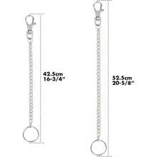 2Pcs Chain Belt Set, Wallet Chain, Pants Chain, Pocket Chain With Keyring For Pants Belt Jeans Wallets And Keys(16u201D  20u201D)