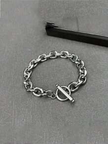 1 件男女通用简约 OT 扣手链，时尚配饰，高端质感