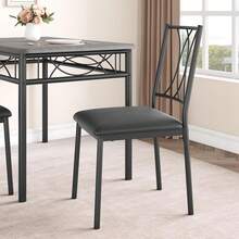 Dining Table Set For 4, Kitchen Table And Chairs, Dining Room Table Set With 4  Chairs, Kitchen Table Set Rectangular Dining Table For Small Space, Apartment, Breakfast - Grey Upholstered Chairs - View 5