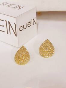 1 Pair New 2025 Gold Teardrop Earrings – Natural Elegance For Everyday Style" - Giọt nước vàng - Xem 1