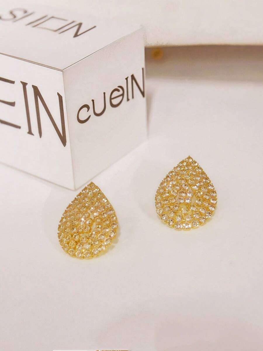 1 Pair New 2025 Gold Teardrop Earrings – Natural Elegance For Everyday Style" - Giọt nước vàng - Xem 1