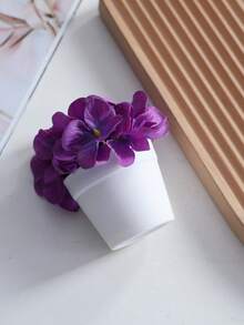 1PC 4.3-Inch (H) Artificial Rose Mini Potted Plant Home Living Room Bedroom Wedding Birthday Party Desktop Cute Decorative Gift