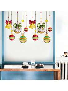 1 Stück Fensteraufkleber Kreative Weihnachts-Cottage-Glocke Aufkleber, PVC-Material, abnehmbar, selbstklebend, leicht abzulösen, geeignet für Fenster-Dekoration, Glas-Aufkleber, Heim-Dekoration, Wandaufkleber, Feiertags-Dekoration, Geburtstags- und Abschlussgeschenk, Raumdekoration, Wanddekoration, Wohnzimmer-Dekoration, personalisierte Aufkleber, Weihnachtsdekoration, Weihnachtsdekorationen, Weihnachtsdekoration