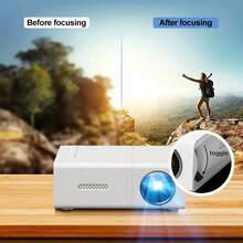 LIPETY 1080P Full HD Wireless Mirroring Projector, Portable Professional Projector, Automatic Keystone Correction + USB/SD/AV/HD Full Interface, Suitable For Home Theater And Outdoor Camping Movies, With Remote Control, Compatible With Smartphones/Tablets/Laptops, Built-In Speakers - White - View 4