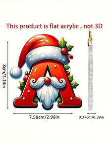 1pc Christmas 26 Alphabet Hanging Decorations - 2D Acrylic Alphabet Tree Hanging Christmas Decorations For Home & Office,Perfect For Holiday Parties & Gifts,Christmas Decrations(Please Remove The Film And Use It,Rope Color Random.)