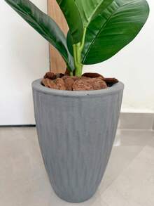 Artificial Ficus Lyrata With Wavy Cone Pot Home Garden - Grey - View 5