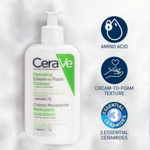 CeraVe 保湿洁面乳，含 3 种必需神经酰胺、氨基酸和透明质酸，适合中性至干性肌肤 - 236ml - 查看 2