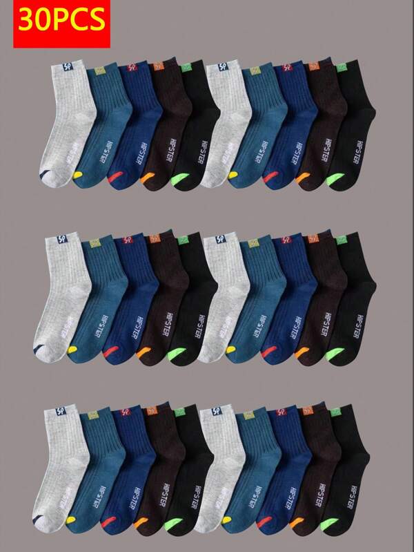5/10/15/20/30 Pairs SP Letter Graphic Unisex Crew Socks
