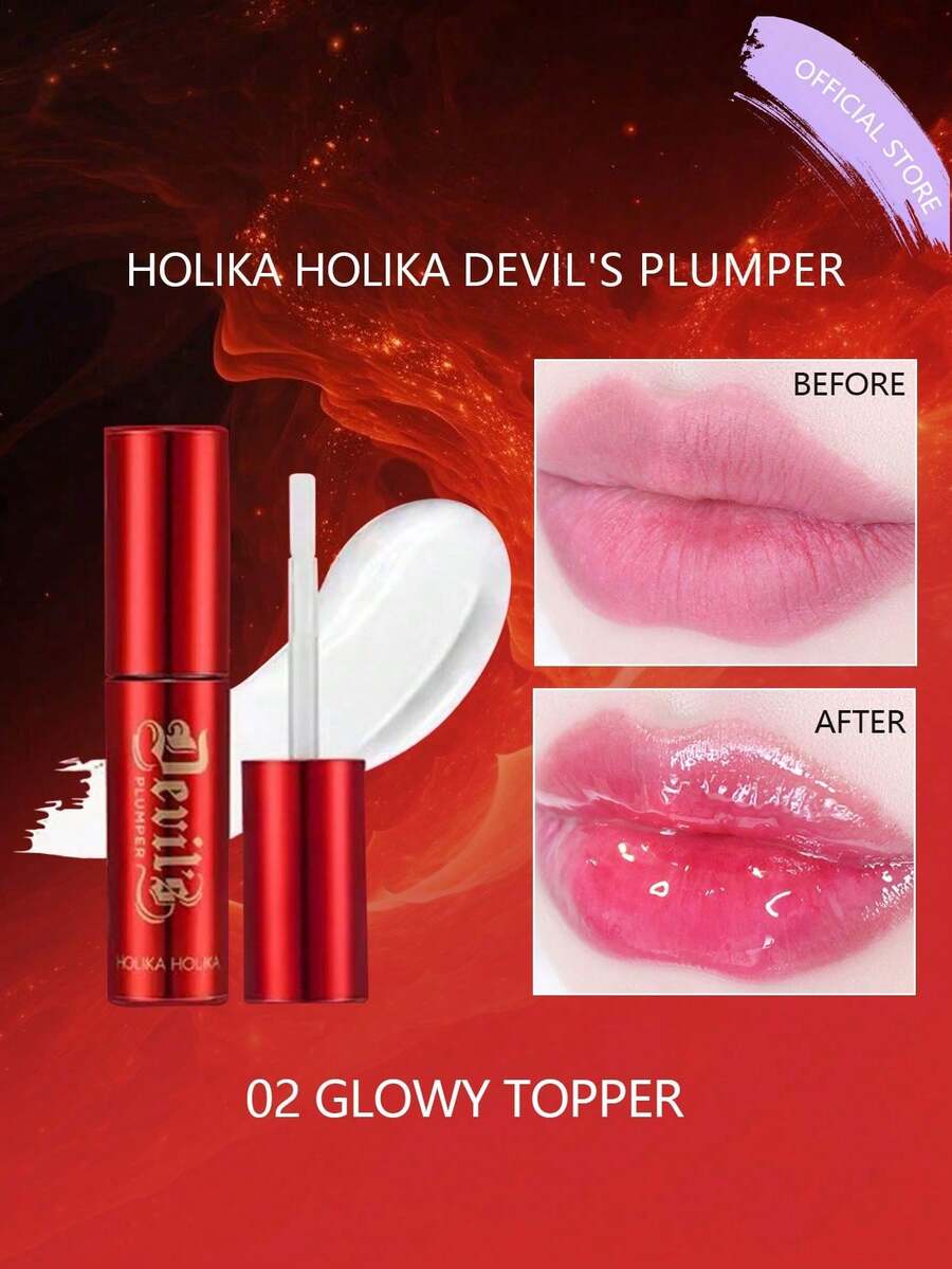 HOLIKA HOLIKA Devil's Plumper 01 Imprimación Mate | Completa los labios mate voluminosos | Nuevo concepto de imprimación para labios mate voluminosos | Brillo, voluminoso | Brillo extremo voluminoso para labios | K-Beauty | Maquillaje coreano