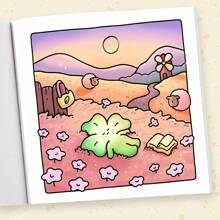 1本成人自愈涂色书 | 爱自己：公交车站的古怪猫咪，减压涂色书，返校季，学习用品，文具用品，学校用品，送给女孩的绝佳礼物，情人节，新年