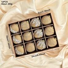 12pcs 6cm Flocked Rhinestone Christmas Balls, Multicolor Delicate Rhinestone Flocked Christmas Tree Ornaments, Suitable For Christmas Holiday Decoration - Multicolor - View 9