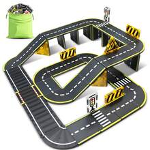 16/26pcs Magnetic Tile Tracks Building Blocks Puzzle Toys, Double-Sided Road And Track Patterns, Transportation Theme Road Planning Architect, Durable ABS Structure, With Racing Track And City Road Expansion, Suitable For Boys And Girls Holiday Birthday Gifts