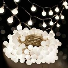 Caja de batería Luz de bola blanca pequeña Cadena de luces 1.5M10LED/3M20LED/6M40LED/10M80LED Luz de hada de burbuja Luz de hada blanca cálida Guirnalda de luz de hada Boda Cumpleaños Fiesta Navidad Exterior Camping Decoración de ambiente