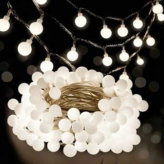 Caja de batería Luz de bola blanca pequeña Cadena de luces 1.5M10LED/3M20LED/6M40LED/10M80LED Luz de hada de burbuja Luz de hada blanca cálida Guirnalda de luz de hada Boda Cumpleaños Fiesta Navidad Exterior Camping Decoración de ambiente