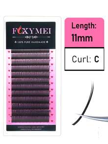 FOXYMEI 12 filas de pestañas postizas florales de estilo 5D Hada, rizado C/D con estilo mixto puntudo, de 8-15mm con forma de abanico esponjoso y grueso, ligero y suave, lashes individuales de 0.07mm fáciles de aplicar, grupos de pestañas, pestañas postizas - Negro - Ver 11