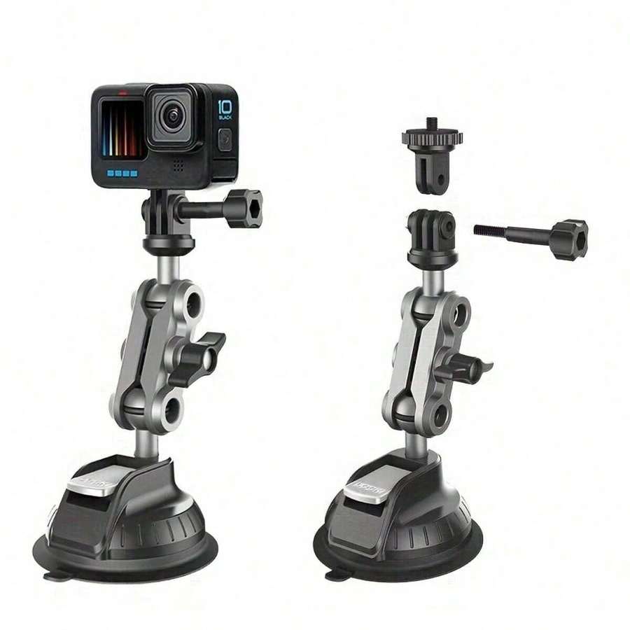 Giá đỡ xe hơi có đế hút mạnh LRBH dành cho Insta360 X4 X3 X2, Giá đỡ tháo lắp nhanh trên bảng điều khiển cho Pocket 3 12 11 10 9 8 Action 4 3 Phụ kiện Android - màu đen - Xem 1