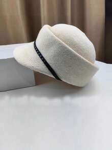 1pc Women's Solid Color Autumn Striped Decorative Beret Hat, Elegant Retro Streetwear Versatile High-End Fashion Charming Petite Stylish Vintage Streetstyle Suitable For Autumn Outings, Parties, Dates, Commuting, Photography Autumn Accessories - Multicolor - View 7