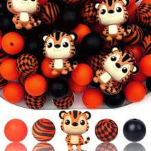 25 件 3D 树懒硅胶珠 - 可爱卡通大眼睛图案，耐用手工 DIY 钥匙扣配件，笔饰，多色硅胶人物珠，笔饰，有趣的设计，光滑的质地 - 新動物系列 - 查看 13