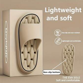 Women's Thick Sole Slip-On Slippers, Comfortable Minimalist Soft Casual Non-Slip House Slippers, Indoor/Bathroom Home Use, New 2024 Style