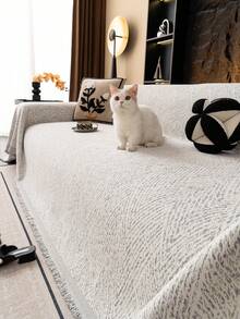 1 tấm chăn phủ ghế sofa hình lá chuối, vỏ bọc ghế sofa tối giản sang trọng nhẹ, chống trượt, chống bụi, chống trầy xước, phù hợp với mọi mùa, có thể đảo ngược, dùng cho ghế sofa phòng khách, phòng ngủ, văn phòng - Xám - Xem 7