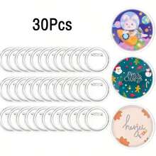 5/10/15/30pcs-DIY Badges Kit Button,Pins Clear Acrylic Design,Transparent Button Pins,Clamshell Button Pin Badges, Campus Name Display Frame, Photo Buttons For Crafts Supplies, Festivals Decorate Craft Supplies,Mini Clothing Crafts Transparent Pin, DIY Photo Button Make Your Own Button, Button Making Supplies - Multicolor - View 17