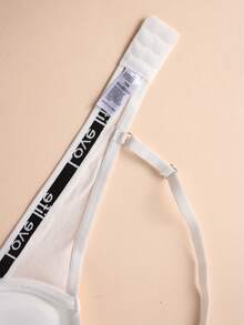 3 PCS Solid Color Letter Tape Push Up Underwire Bra