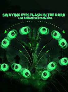 2pcs/4pcs Outdoor Solar Halloween-Themed Eyeball Lights, Green And Red 6-Eye Horror Eyeball Lights, Ghost Eye Lights, With Waterproof Box ABS Resin Sturdy Material + Stainless Steel Corrosion Resistance, Suitable For Garden Haunted House Decoration, Outdoor Courtyard Festival Home Decoration And Funny Lamp Posts, Lawn Garden Decoration And Wind Lamp Posts, Halloween Party Gift (300mah)