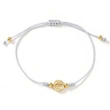 SHINUS BOHO 1pc Vintage Style Metal Virgin Mary Pendant Braided Bracelet Set, Religious Blessing Jewelry For Women