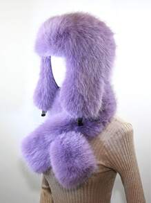 1顶加厚仿狐狸毛猎帽,帽子围巾套装,适合秋冬季户外活动,保暖百搭,可用于徒步、滑雪、骑行和日常佩戴,复古亚克力渔夫帽,保暖内衬飞行员帽,万圣节礼物 - A - 查看 37